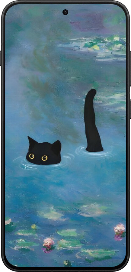 Силіконовий чехол Із зображенням кота та водяної лілії Monet для OnePlus 13T 5G / 13S 5G - 6519u-4026 изображение 