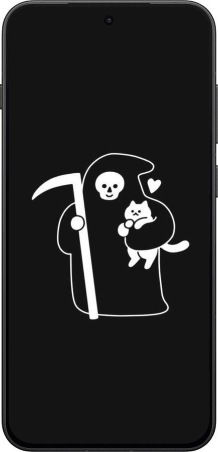 Силіконовий чехол Мінімалістичний арт: смерть та кішка для OnePlus 13T 5G / 13S 5G - 6529u-4026 изображение 