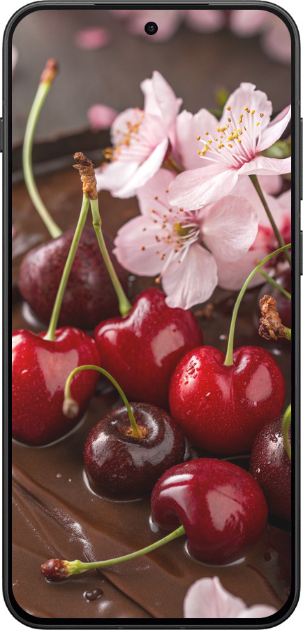 Силиконовый чехол Вишня в шоколаде для OnePlus 13T 5G / 13S 5G - 6698u-4026 изображение 