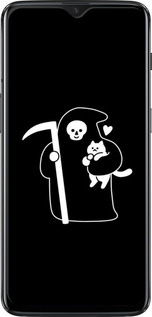 TPU чехол Минималистичный арт: смерть и кошка для OnePlus 6T - 6529b-1587 изображение 