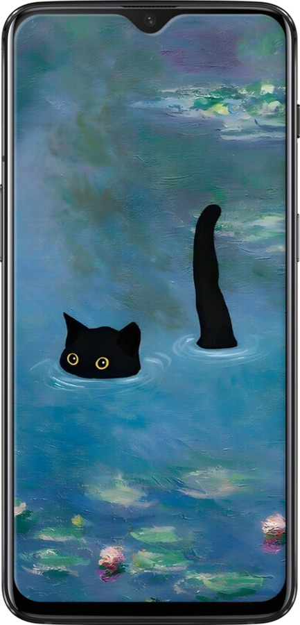 TPU чехол С изображением кота и водяной лилии Monet для OnePlus 6T - 6519b-1587 изображение 