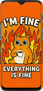 3D пластиковый матовый чехол Funny Cat для OnePlus 6T - 6786m-1587 изображение 