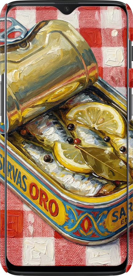 3D пластиковый матовый чехол Vintage Sardine Tin Phone для OnePlus 6T - 6772m-1587 изображение 