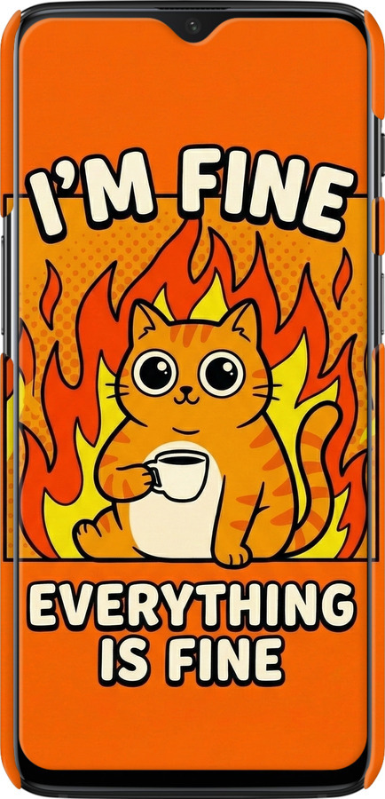 3D пластиковый матовый чехол Funny Cat для OnePlus 6T - 6786m-1587 изображение 