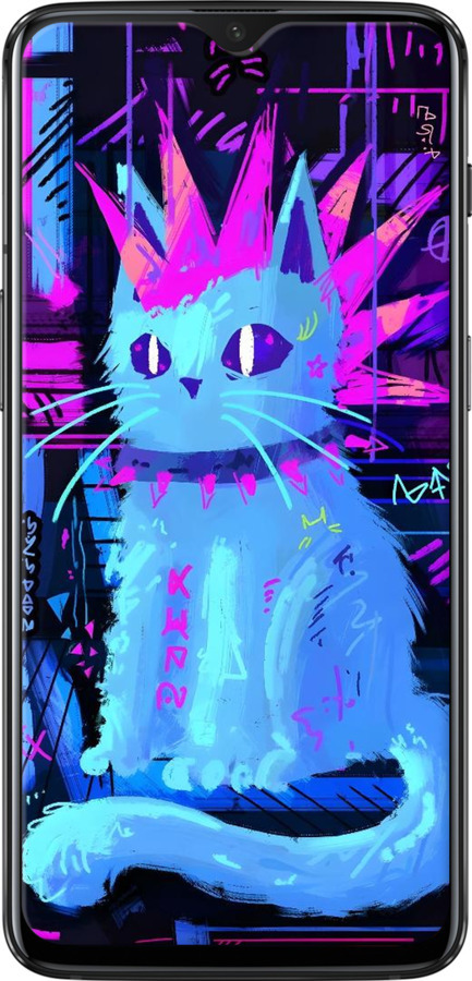 2D пластиковый чехол Кот панк для OnePlus 6T - 6311t-1587 изображение 