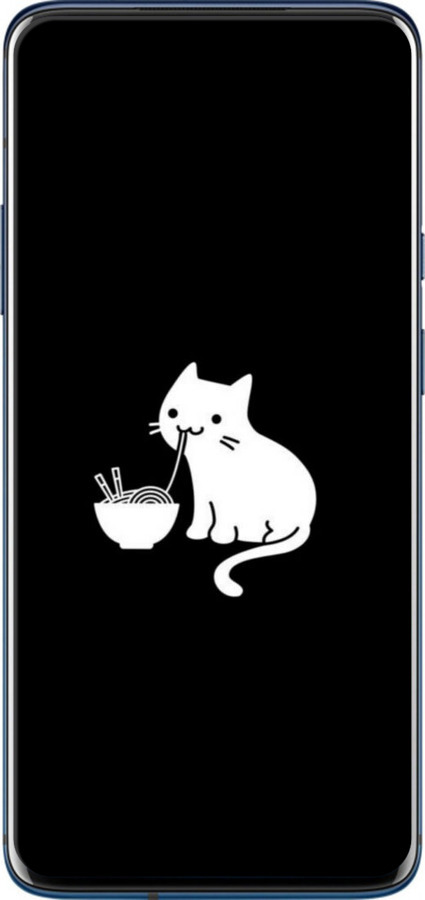 TPU чехол С милым котом на черном фоне для OnePlus 7 Pro - 6528b-1696 изображение 