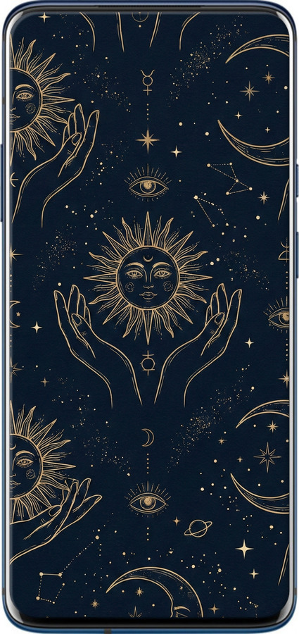 TPU чехол Celestial Harmony: Sun & Moon Gold Mystic Pattern для OnePlus 7 Pro - 6778b-1696 изображение 