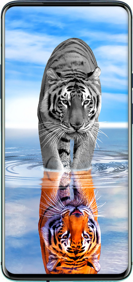 TPU чехол Тигр для OnePlus 7T Pro - 6016b-1810 изображение 