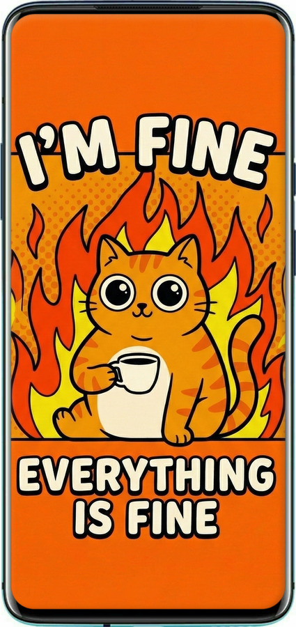 Силіконовий чехол Funny Cat для OnePlus 7T Pro - 6786u-1810 изображение 