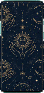 3D пластиковий матовий чехол Celestial Harmony: Sun & Moon Gold Mystic Pattern для OnePlus 8T - 6778m-2113 изображение 