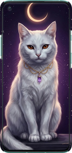 3D пластиковий матовий чехол Mystic White Cat Gothic Dark Purple Gold для OnePlus 8T - 6805m-2113 изображение 