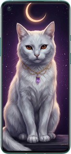 Силиконовый чехол Mystic White Cat Gothic Dark Purple Gold для OnePlus 8T - 6805u-2113 изображение 