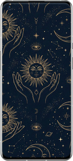 Силіконовий чехол Celestial Harmony: Sun & Moon Gold Mystic Pattern для OnePlus 9 Pro - 6778u-2250 изображение 