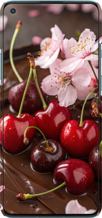 3D пластиковый матовый чехол Вишня в шоколаде для OnePlus 9R - 6698m-2326 изображение 