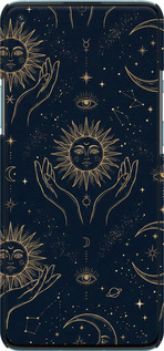3D пластиковый матовый чехол Celestial Harmony: Sun & Moon Gold Mystic Pattern для OnePlus 9R - 6778m-2326 изображение 