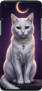 3D пластиковый матовый чехол Mystic White Cat Gothic Dark Purple Gold для OnePlus 9R - 6805m-2326 изображение 