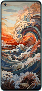 2D пластиковий чехол Арт хвилі для OnePlus 9R - 6324t-2326 изображение 