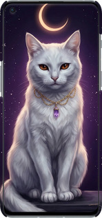3D пластиковый матовый чехол Mystic White Cat Gothic Dark Purple Gold для OnePlus 9RT - 6805m-2520 изображение 