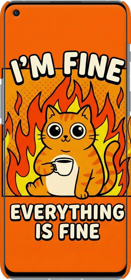 3D пластиковый матовый чехол Funny Cat для OnePlus 9RT - 6786m-2520 изображение 