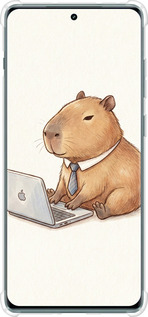 Силикон с усиленными углами чехол Funny Capybara CEO Working для OnePlus Ace 2 Pro - 6777sp-3211 изображение 