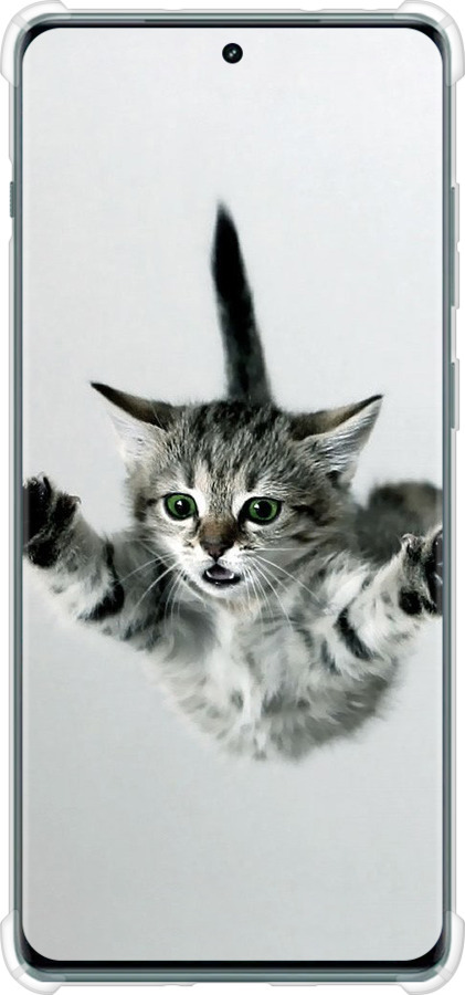 Силикон с усиленными углами чехол Летящий котёнок для OnePlus Ace 2 Pro - 2322sp-3211 изображение 