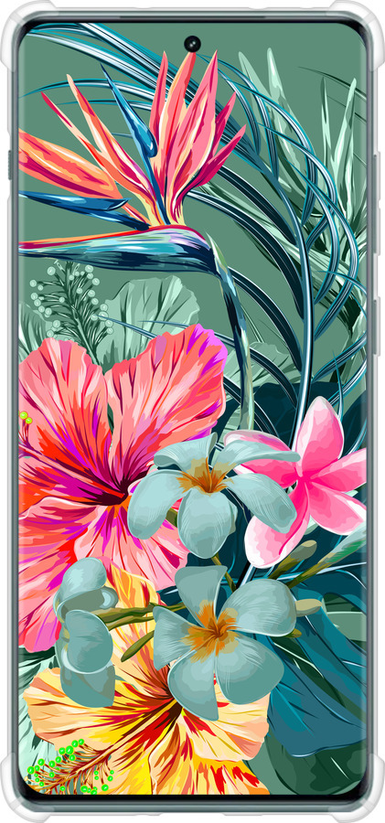 Силикон с усиленными углами чехол Тропические цветы v1 для OnePlus Ace 2 Pro - 4667sp-3211 изображение 