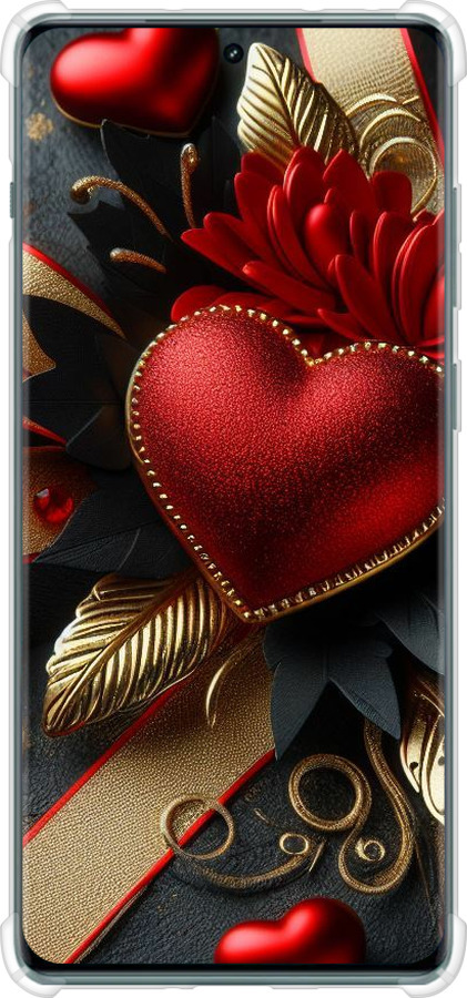 Силикон с усиленными углами чехол Сердечки v2 для OnePlus Ace 2 Pro - 5832sp-3211 изображение 
