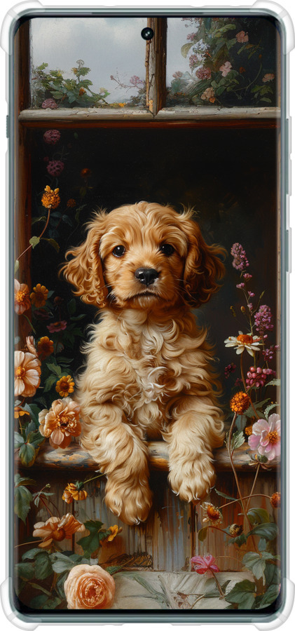 Силикон с усиленными углами чехол Щенок cocker spaniel для OnePlus Ace 2 Pro - 6136sp-3211 изображение 