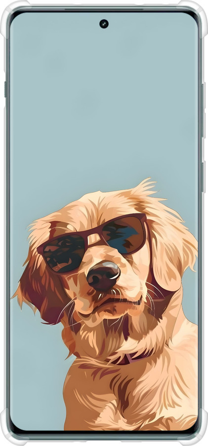 Силикон с усиленными углами чехол Пес в очках для OnePlus Ace 2 Pro - 6381sp-3211 изображение 