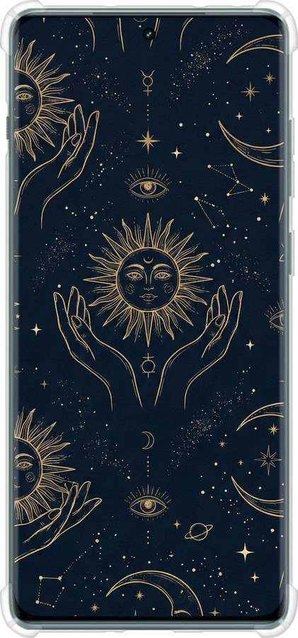 Силикон с усиленными углами чехол Celestial Harmony: Sun & Moon Gold Mystic Pattern для OnePlus Ace 2 Pro - 6778sp-3211 изображение 