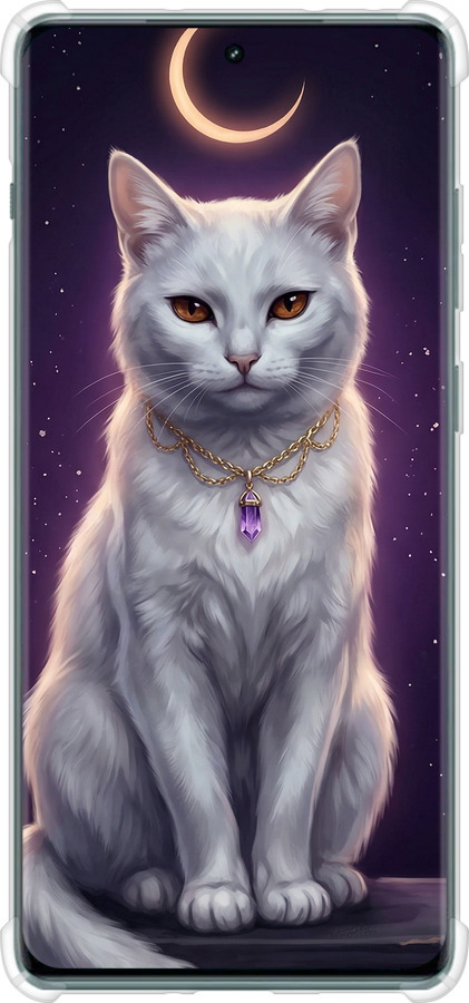 Силіконовий протиударний с посиленими кутами чехол Mystic White Cat Gothic Dark Purple Gold для OnePlus Ace 2 Pro - 6805sp-3211 изображение 