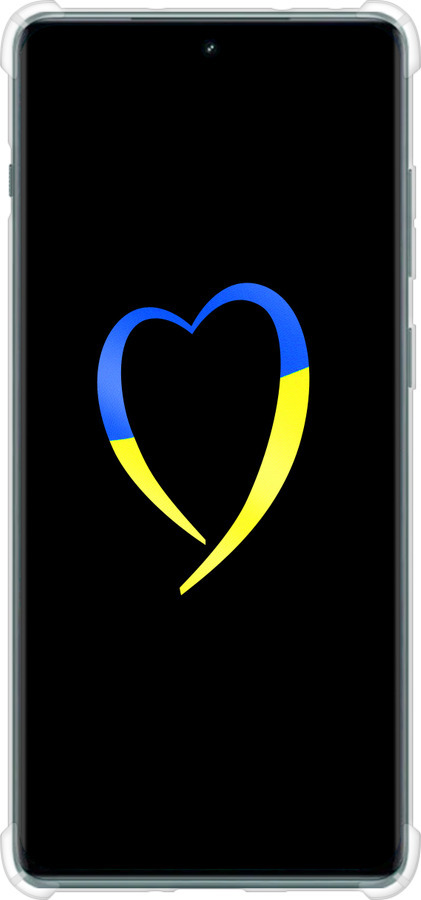 Силикон с усиленными углами чехол Жёлто-голубое сердце для OnePlus Ace 2 Pro - 885sp-3211 изображение 