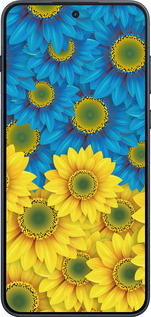 Силиконовый чехол Жёлто-голубые цветы для OnePlus Ace 6T - 1048u-4240 изображение 