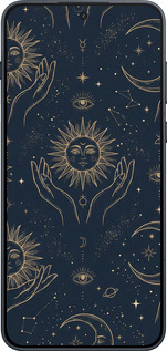 Силиконовый чехол Celestial Harmony: Sun & Moon Gold Mystic Pattern для OnePlus Ace 6 - 6778u-4217 изображение 