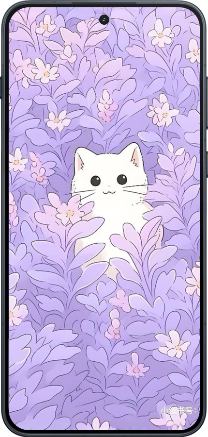 Силіконовий чехол Котик в цветах для OnePlus 15R 5G - 6390u-4241 изображение 
