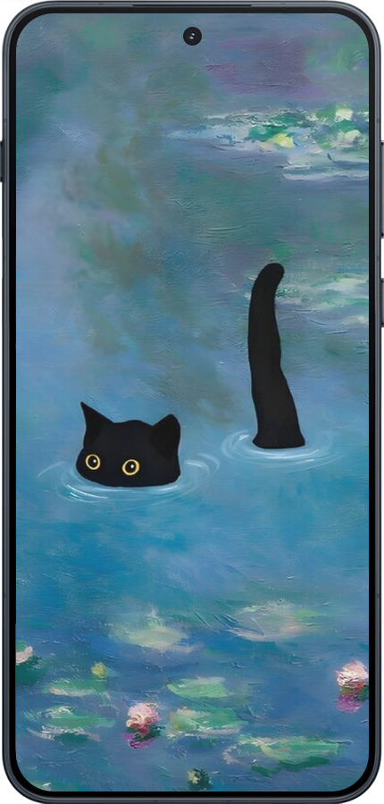 Силиконовый чехол С изображением кота и водяной лилии Monet для OnePlus Ace 6T - 6519u-4240 изображение 