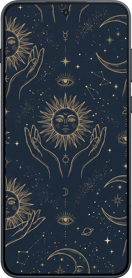 Силиконовый чехол Celestial Harmony: Sun & Moon Gold Mystic Pattern для OnePlus Ace 6 - 6778u-4217 изображение 