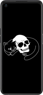 Силіконовий чехол Із зображенням кота та черепа для OnePlus Ace Racing - 6491u-2955 изображение 