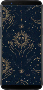 Силиконовый чехол Celestial Harmony: Sun & Moon Gold Mystic Pattern для OnePlus 5T - 6778u-1352 изображение 