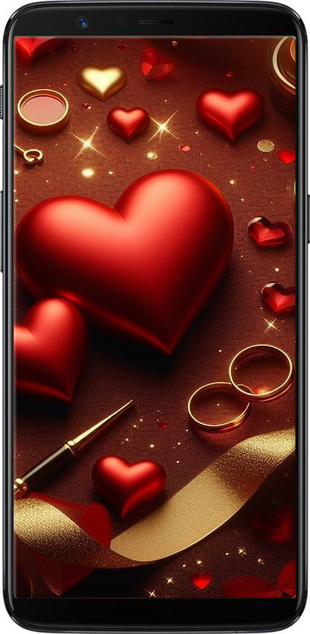 Силіконовий чехол Сердечки v3 для OnePlus 5T - 5833u-1352 изображение 