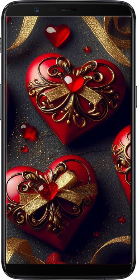 Силиконовый чехол Сердечки v4 для OnePlus 5T - 5834u-1352 изображение 