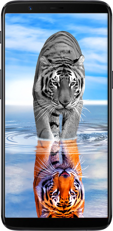 Силиконовый чехол Тигр для OnePlus 5T - 6016u-1352 изображение 