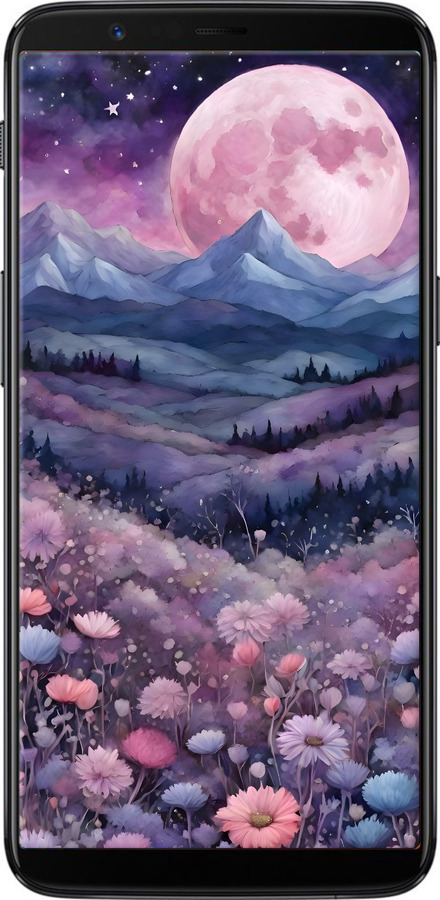 Силіконовий чехол Ніч місяць арт для OnePlus 5T - 6319u-1352 изображение 