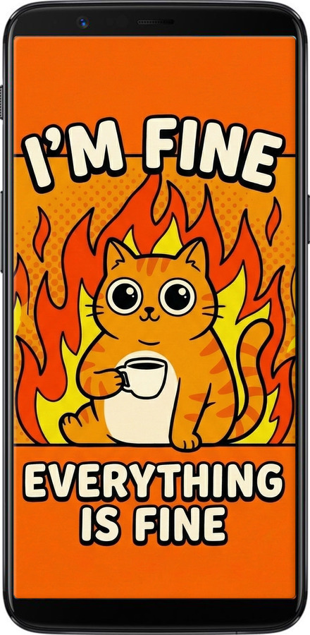 Силіконовий чехол Funny Cat для OnePlus 5T - 6786u-1352 изображение 