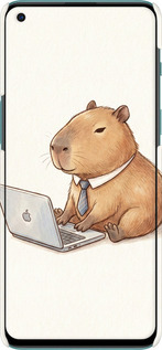 3D пластиковый матовый чехол Funny Capybara CEO Working для OnePlus Nord 2 - 6777m-2468 изображение 