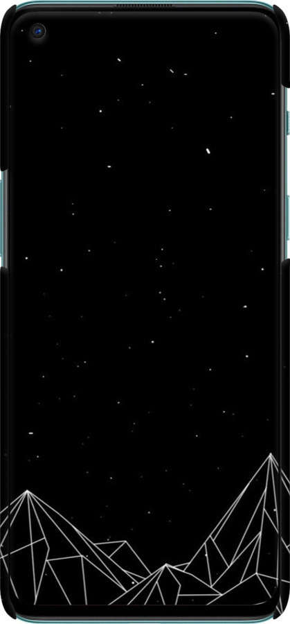 3D пластиковый матовый чехол Черно белые абстрактные горы для OnePlus Nord 2 - 6437m-2468 изображение 