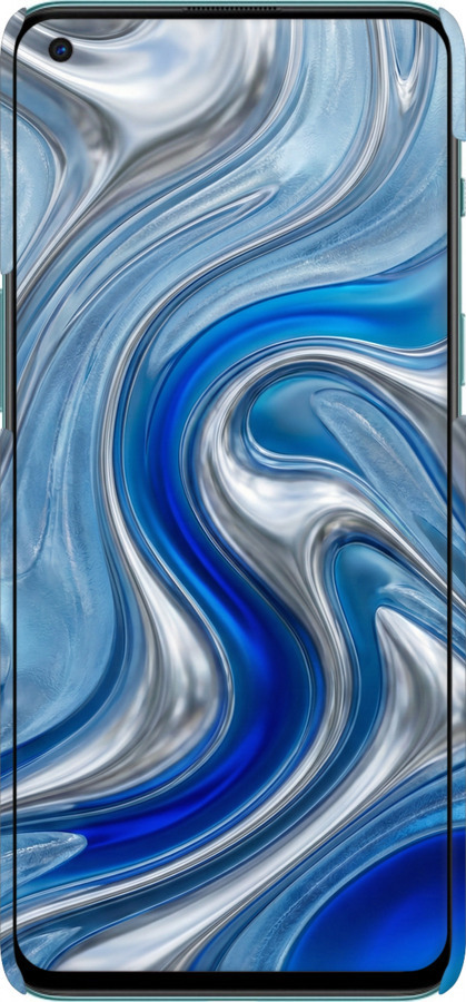 3D пластиковый матовый чехол Liquid Chrome для OnePlus Nord 2 - 6781m-2468 изображение 