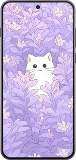 Силиконовый чехол Котик в цветах для OnePlus Nord 5 5G - 6390u-4133 изображение 