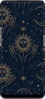 3D пластиковий матовий чехол Celestial Harmony: Sun & Moon Gold Mystic Pattern для OnePlus Nord CE 2 - 6778m-2589 изображение 