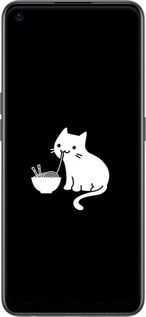 Силиконовый чехол С милым котом на черном фоне для OnePlus Nord CE 2 - 6528u-2589 изображение 